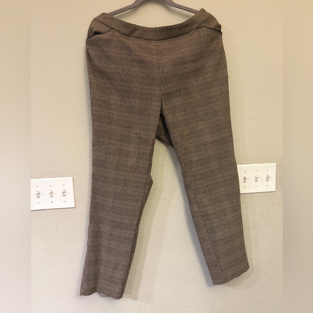 Tribal Brown Plaid Straight-Leg Pants - Picture 2 of 5